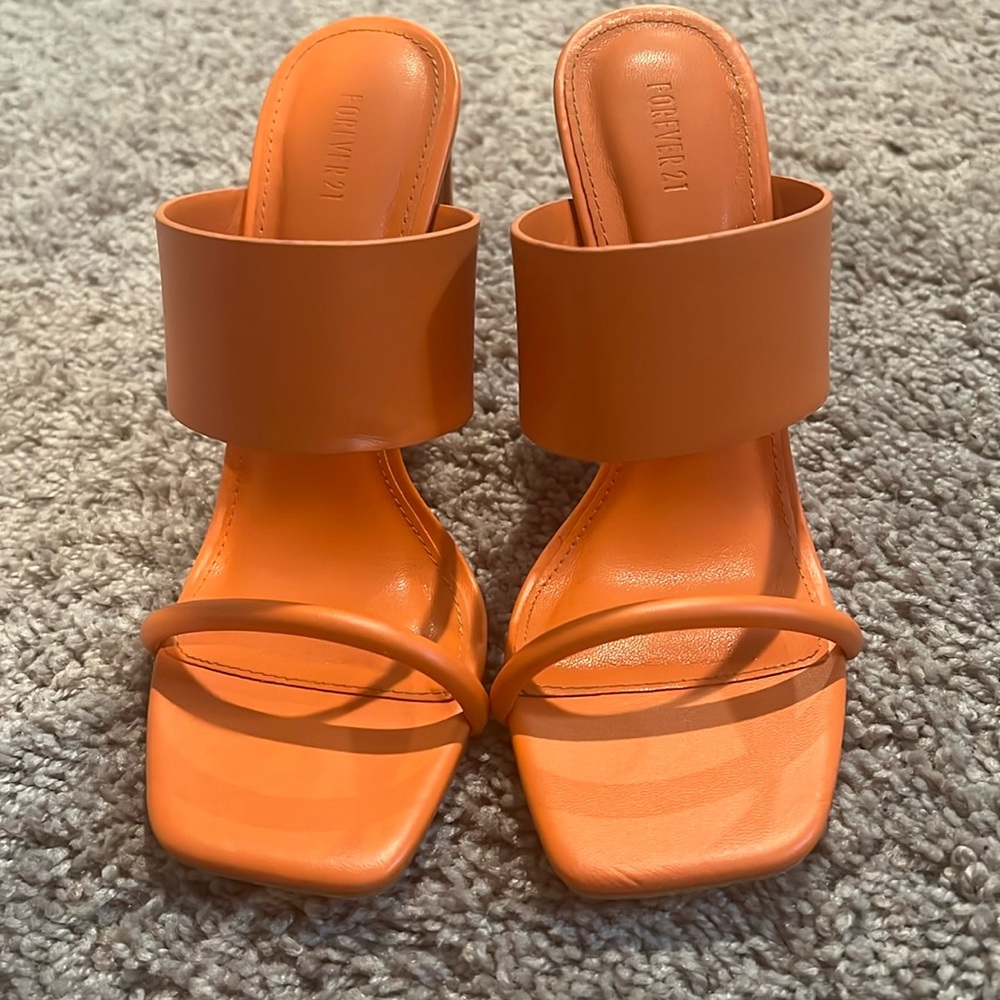 Open-Toe block heels - 🧡 faux leather